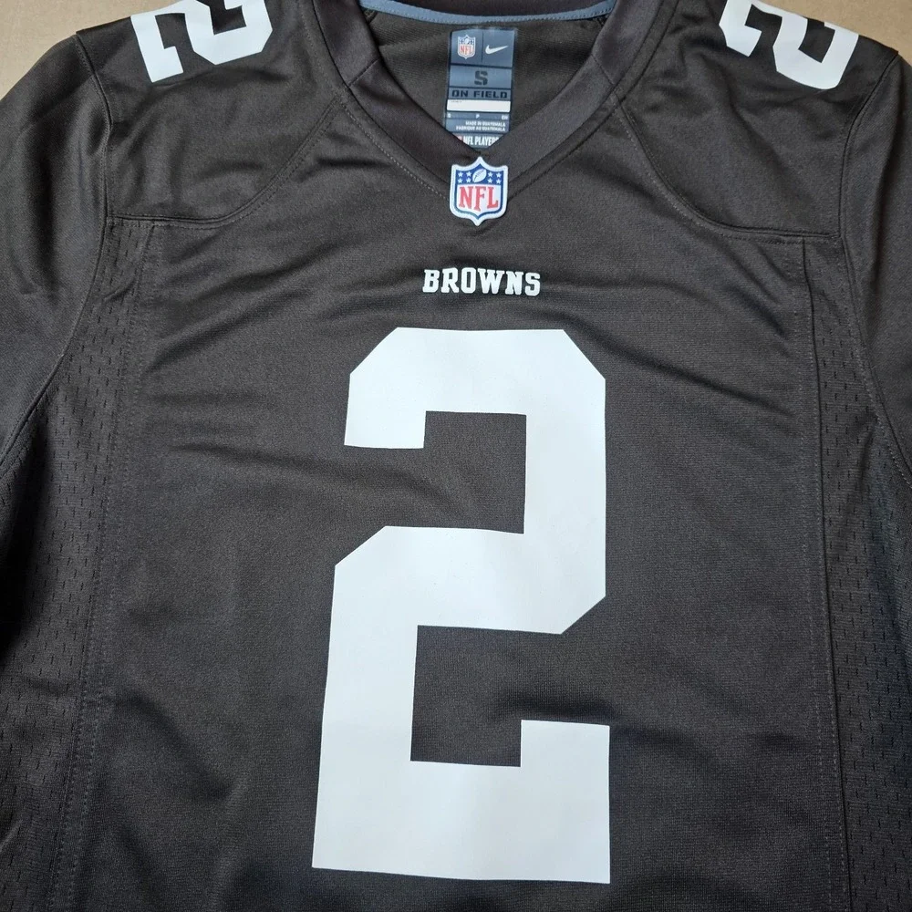 Cleveland Browns Johnny Manziel #2 Nike NFL Jersey Brown Small On Field Print
